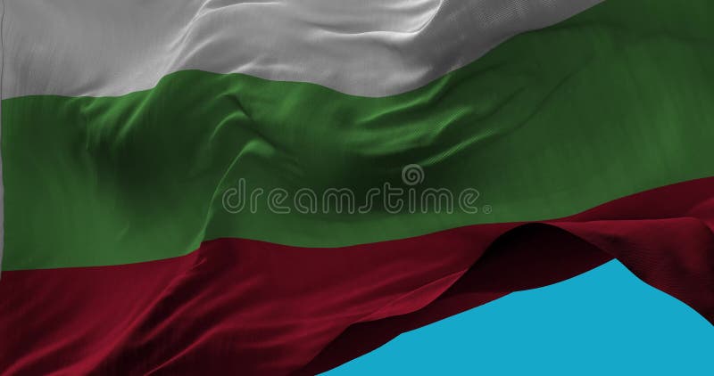 Nationsflagga av Bulgarien som vinkar i vindultrarapiden