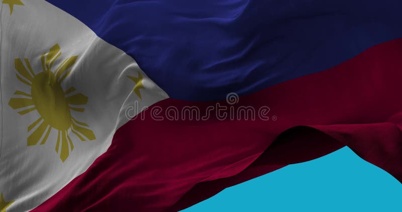 Nationsflagga av Filippinerna som vinkar i vindultrarapiden