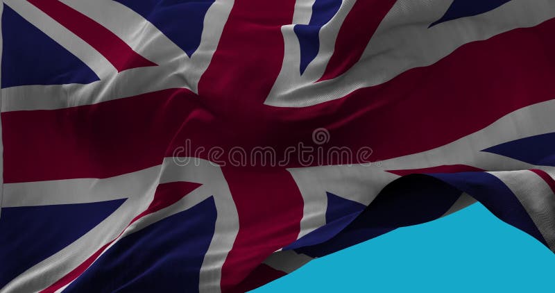 Nationsflagga av Förenade kungariket som vinkar i den sömlösa öglan för vindultrarapid
