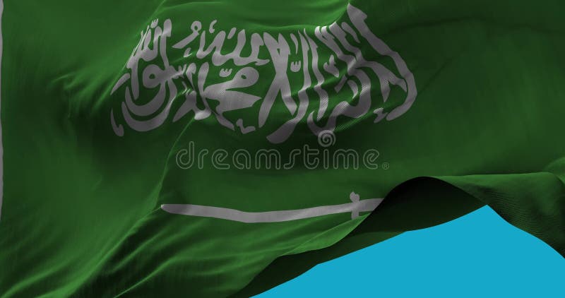 Nationsflagga av Saudiarabien som vinkar i vindultrarapiden