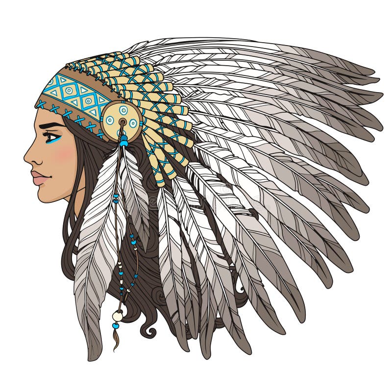 Download Native american girl stock vector. Illustration of ...