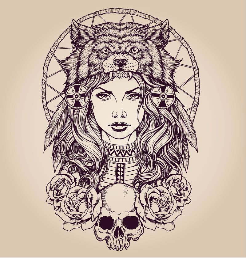 Boho svg Headdress svg Wolf png Wolf Clipart Sugar Skull png Sugar