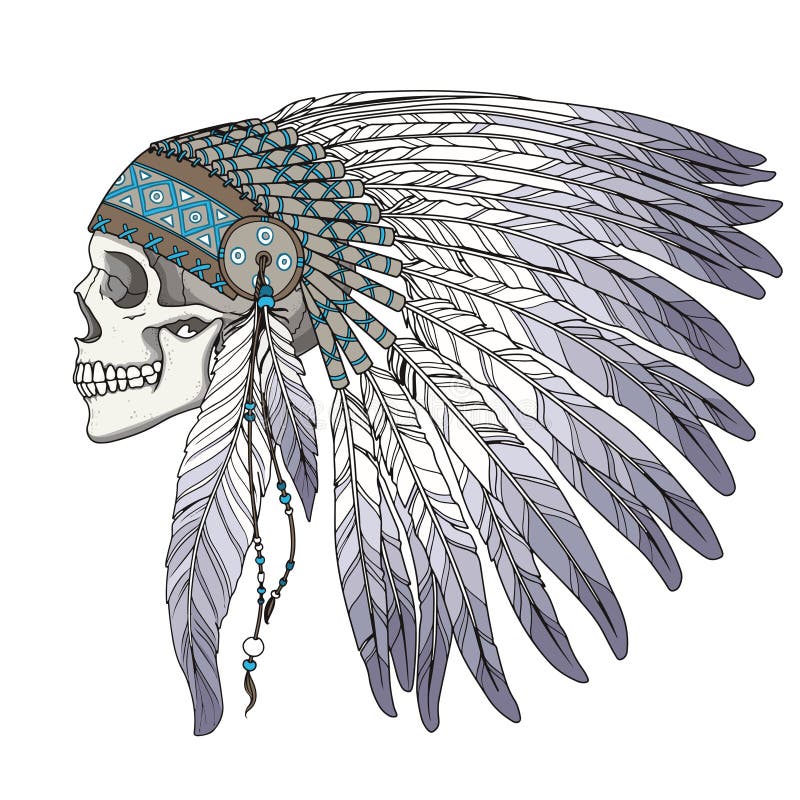 Native American Indian Chief Skull Stock Vector - Image: 51391196