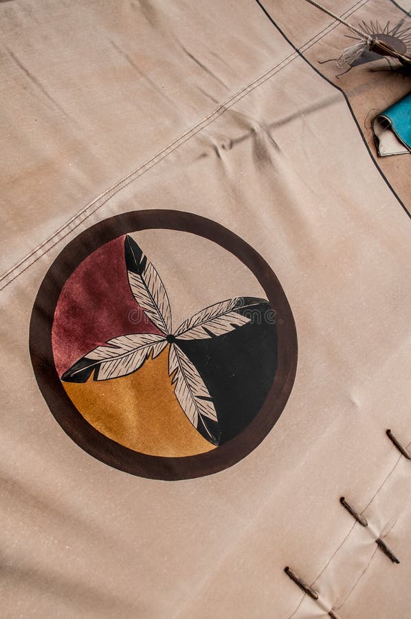 Native American Indian Symbol / Circle of Feathers royalty free stock photo
