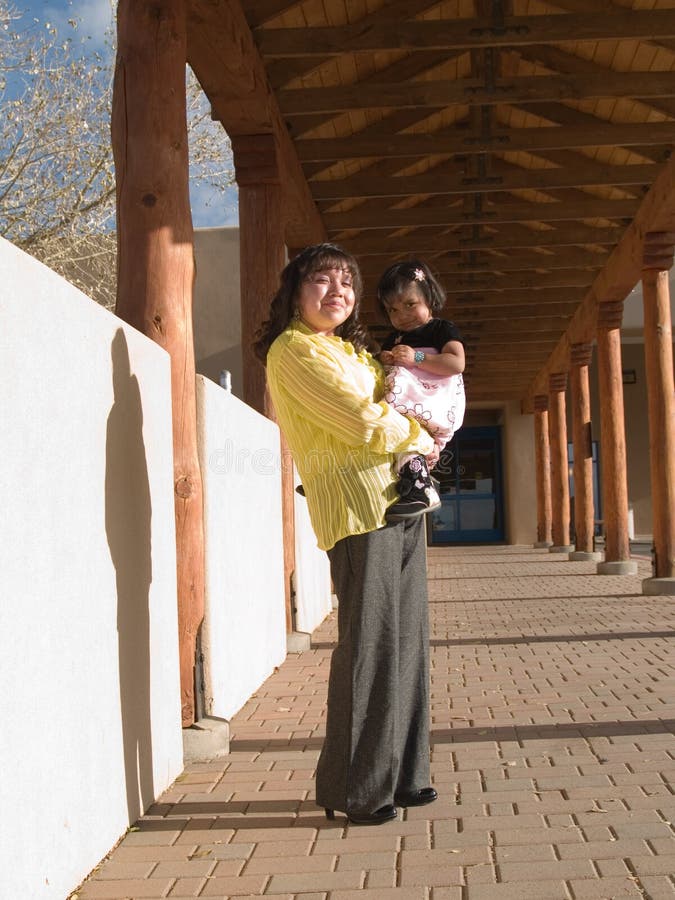 Native American woman & daughter