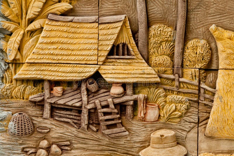 Native molding art on wall stock photo. Image of legend 26302944