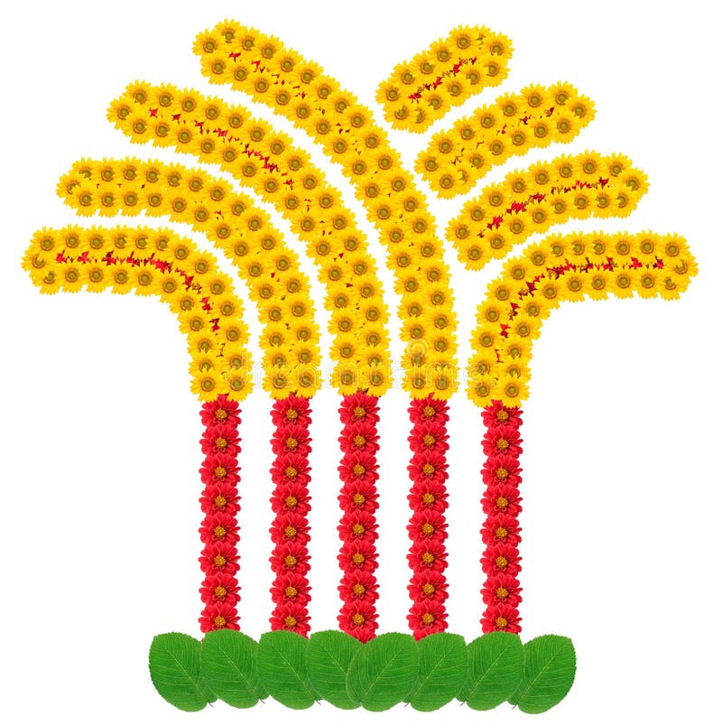 Native symbol of Bread made from flowers isolated royalty free stock images.