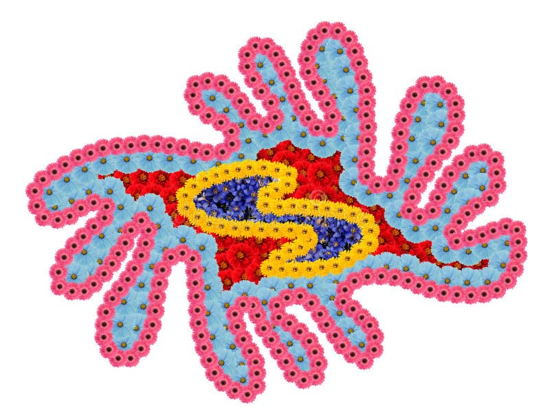 Native symbol of peace made from flower isolated stock photo.