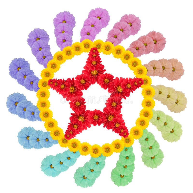 Native symbol that symbolizes transformation, made from flowers isolated stock images.