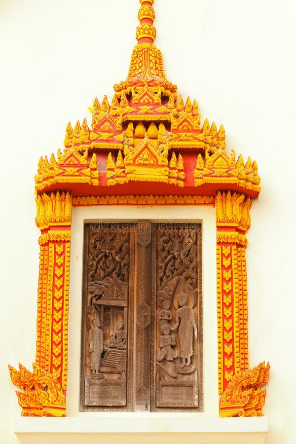 Native Thai Style Wood Carving Stock Photo Image of dold, frame 22562854