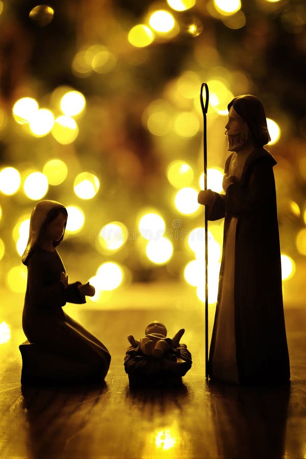 Natividade Com Luzes De Natal Verdadeiro Significado De Feriado Imagem de  Stock - Imagem de cristianismo, fundo: 171582855