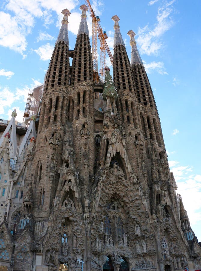 Nativity Facade of Sagrada Familia in Barcelona, Spain Editorial Stock ...