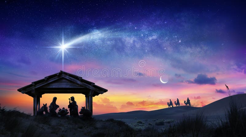 Nativity Of Jesus Scene With The Holy Family