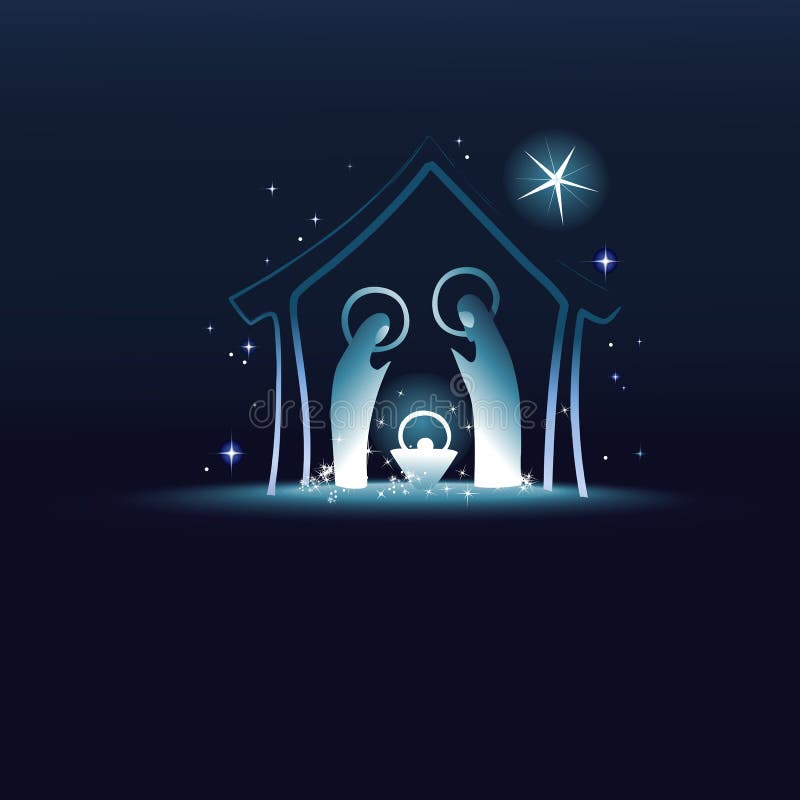 Abstract Christmas background with Holy Family. Abstract Christmas background with Holy Family