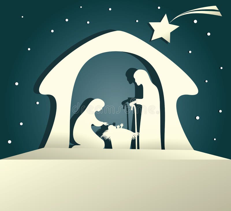 Christmas background with Holy Family. Christmas background with Holy Family
