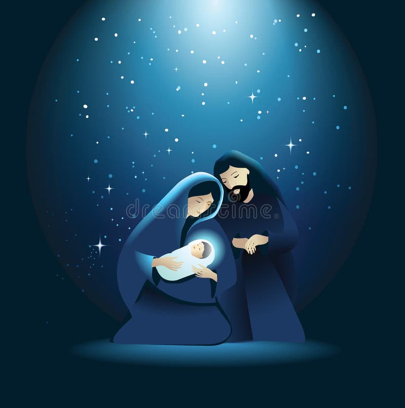 Holiday background with Holy Family. Holiday background with Holy Family