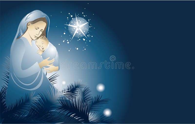 Nativity scene with Holy Family - Christmas religious background