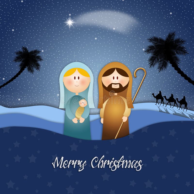 Nativity scene for Merry Christmas royalty free illustration Nativity scene for Merry Christmas royalty free illustration
