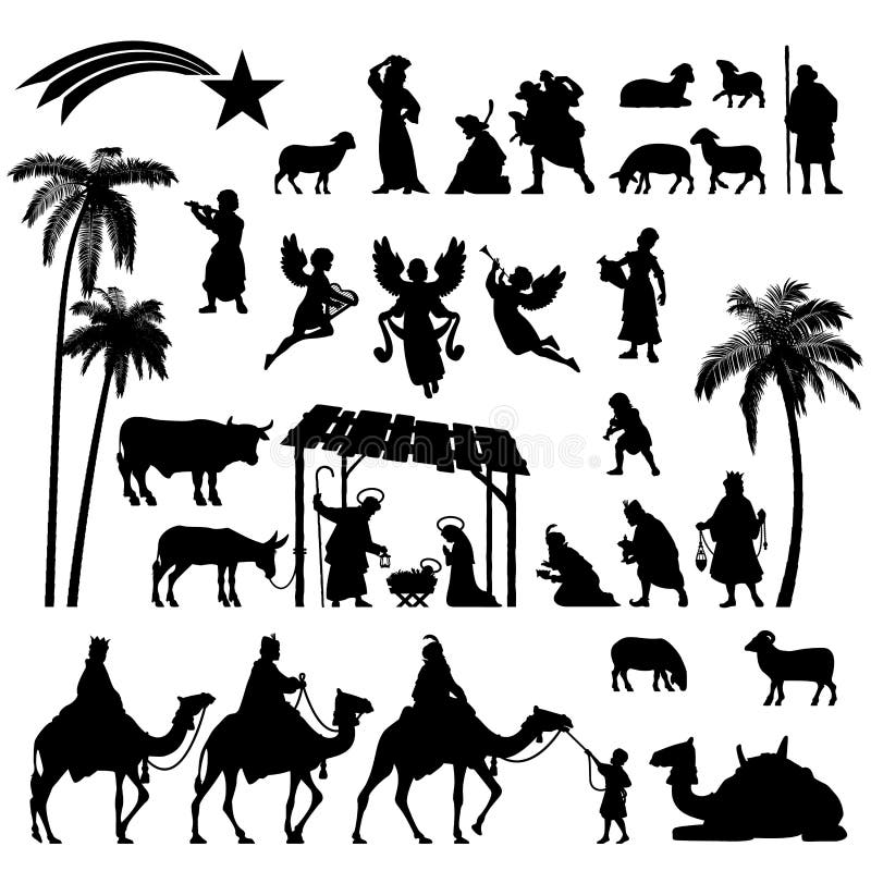 Download Nativity Silhouette set stock vector. Illustration of ...