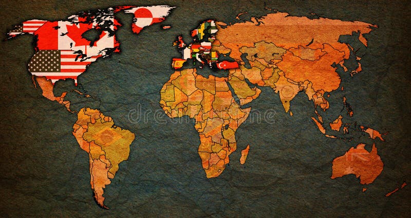 NATO Territory on World Map in 2024 Stock Photo - Image of symbol ...