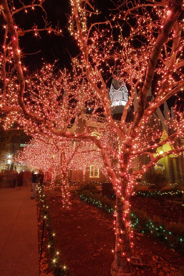 A scene from temple square in salt lake city at night near christmas #2. A scene from temple square in salt lake city at night near christmas #2