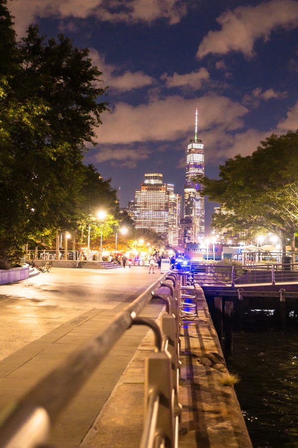 Natt Scene New York City World Trade Center royaltyfria foton Natt Scene New York City World Trade Center royaltyfria foton