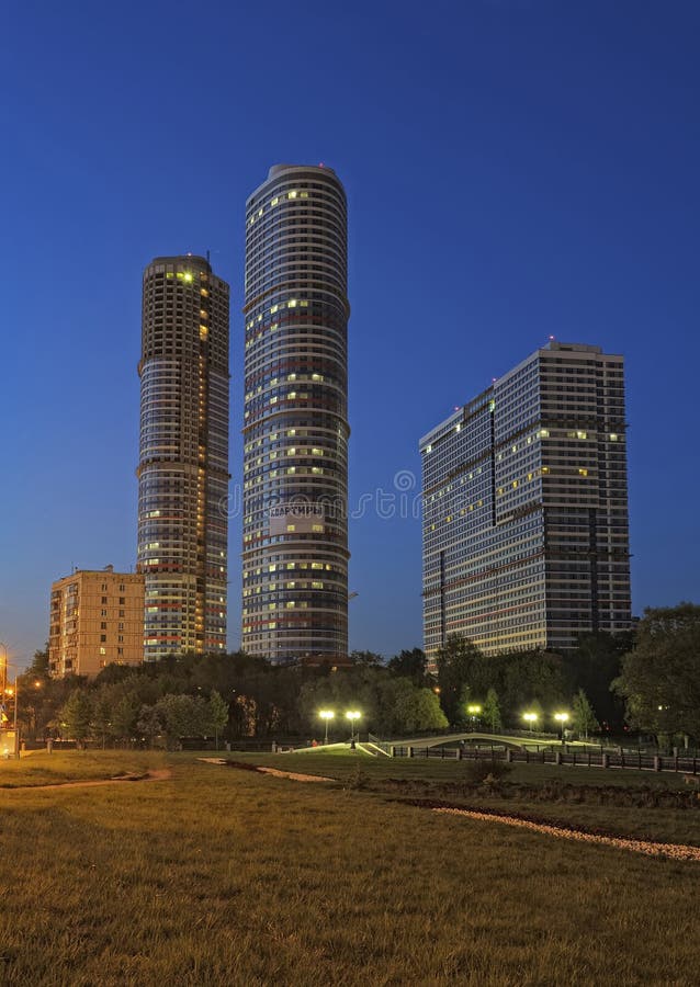 Nattcityscape, Moskva arkivbilder Nattcityscape, Moskva arkivbilder