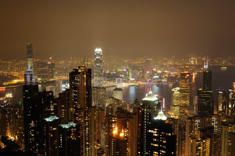 nattplats för fo Hong Kong royaltyfri foto nattplats för fo Hong Kong royaltyfri foto