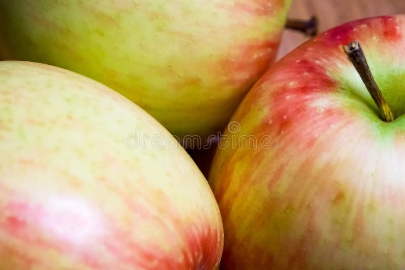 Natural Apples Close-Up. Close-up of apples, highlighting their natural beauty, great for culinary use stock images