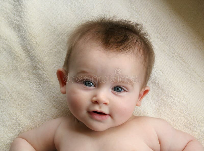 Natural baby 6 mos. stock image. Image of wonder, infant 145643