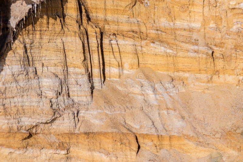 Natural Background of Clay Soil Cut Off the Coast Stock Photo Image