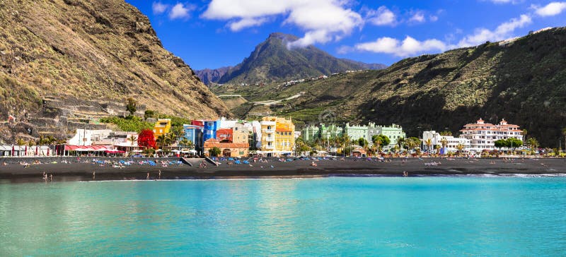 Natural Beauty of Canary Islands - La Palma, Puerto De Tazacorte with  Turquoise Sea Stock Photo - Image of houses, coastal: 140435148