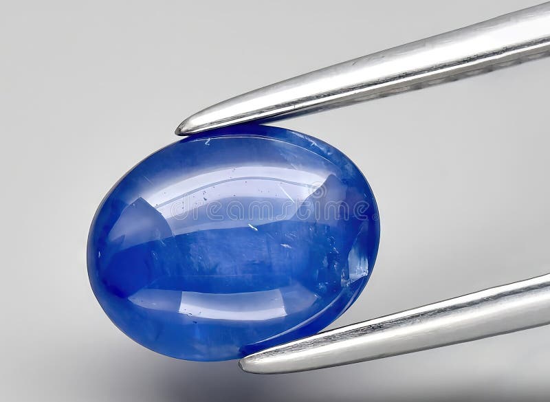 Natural Blue Sapphire Gem on the Background Stock Image Image of rock