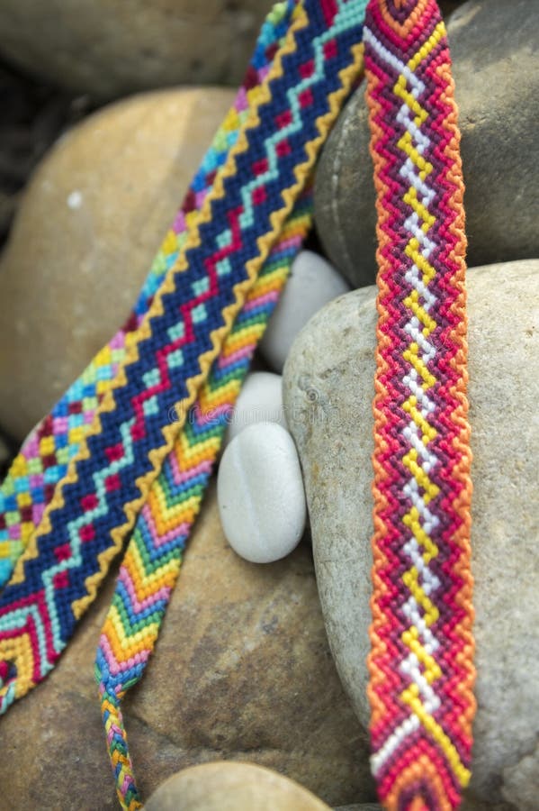 Natural Bracelets of Friendship in a Row, Colorful Woven Friendship ...