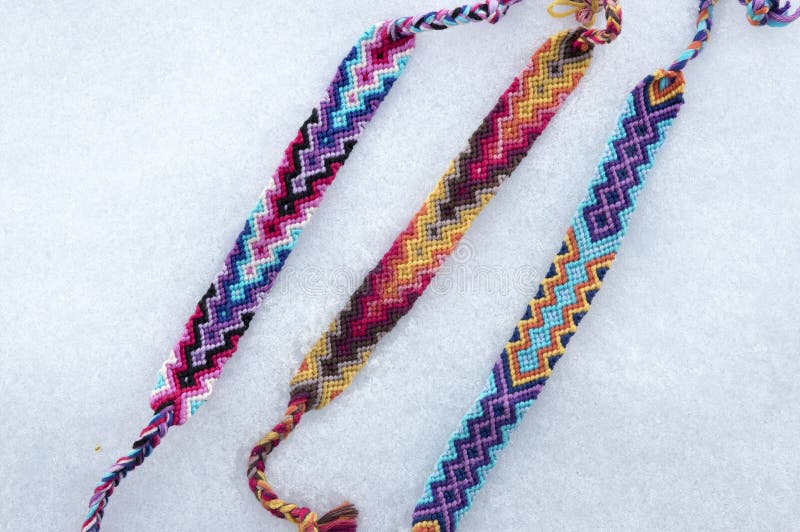 Natural Bracelets of Friendship in a Row, Colorful Woven Friendship ...