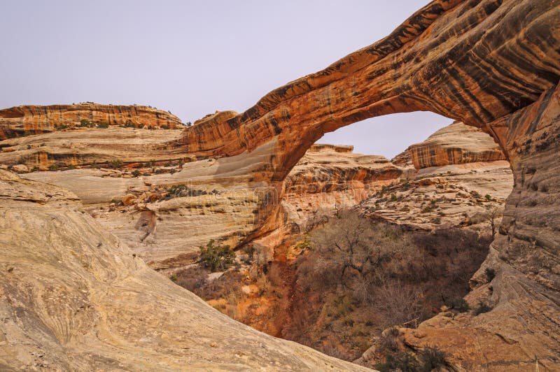 Natural Bridge and its creek in Red Rock Country royalty free stock photos Natural Bridge and its creek in Red Rock Country royalty free stock photos