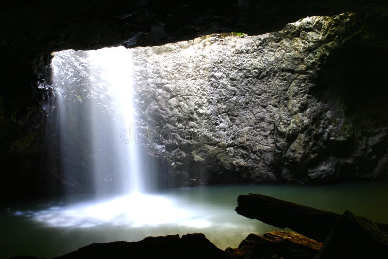 Natural Bridge Waterfall in Cave