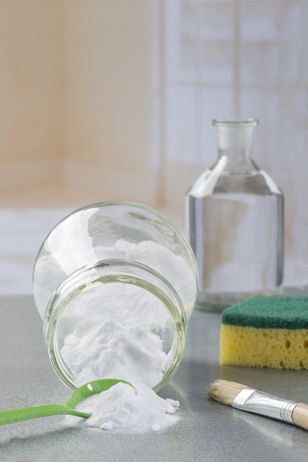 Natural Cleaning Tools Lemon and Sodium Bicarbonate Stock Image Image of powder, scrubber