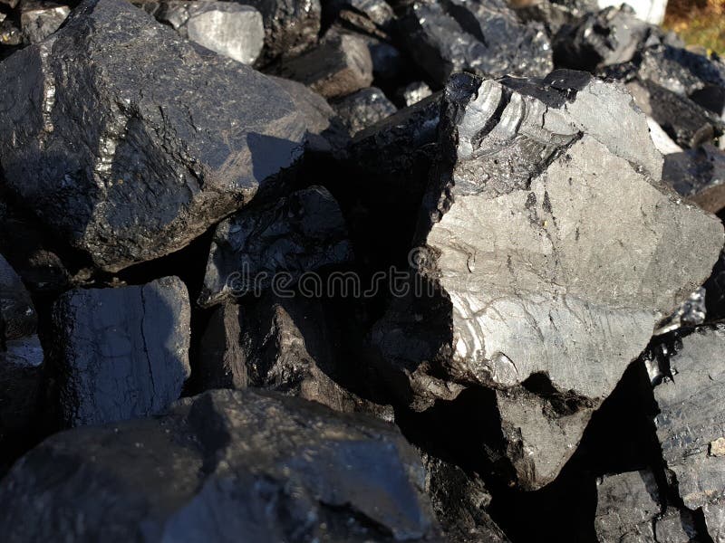 Natural Coal for Heating Homes in the Cold Season Stock Photo Image