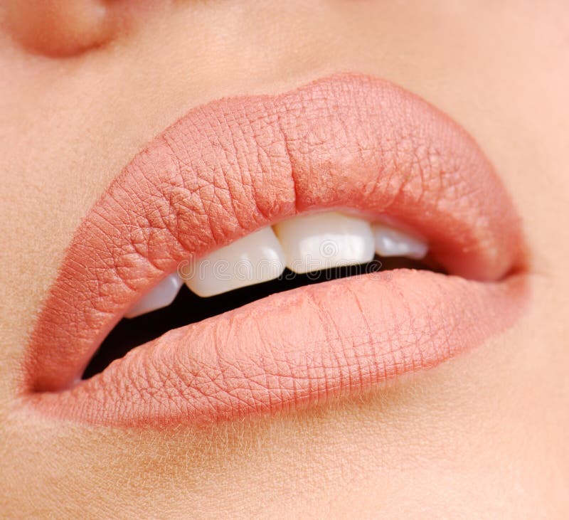 Natural color of lipstick stock photos