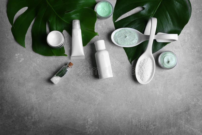 Natural cosmetics and leaves stock photo Natural cosmetics and leaves stock photo