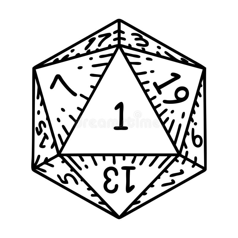 natural 1 D20 dice roll illustration