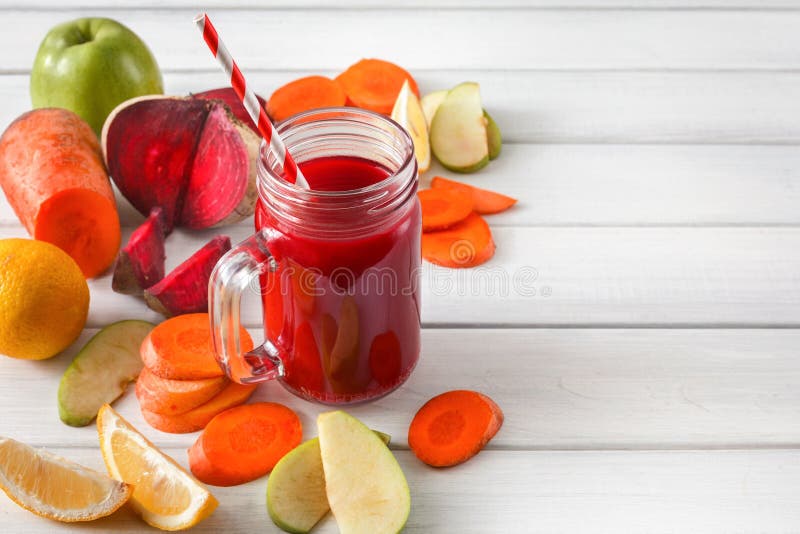 Natural detox beetroot smoothie with ingredients on white wood background royalty free stock photos Natural detox beetroot smoothie with ingredients on white wood background royalty free stock photos