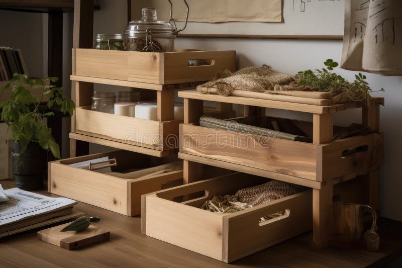Natural and Ecofriendly Storage Solutions Made from Reclaimed Materials Stock Photo Image of