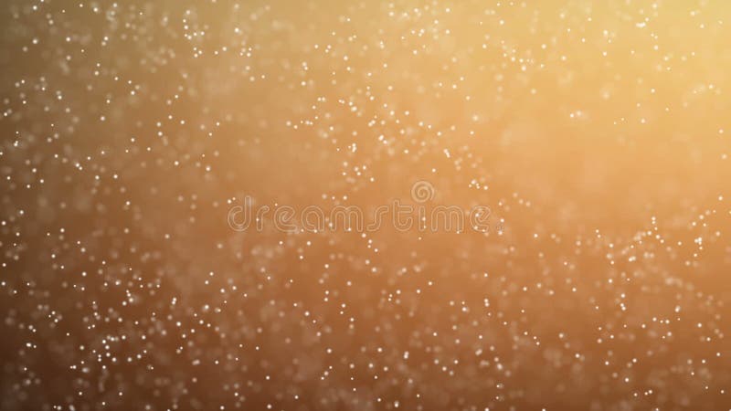 Gold Particles. Natural Floating Organic Particles On beatiful Background. Glittering Particles With Bokeh. Slow motion.