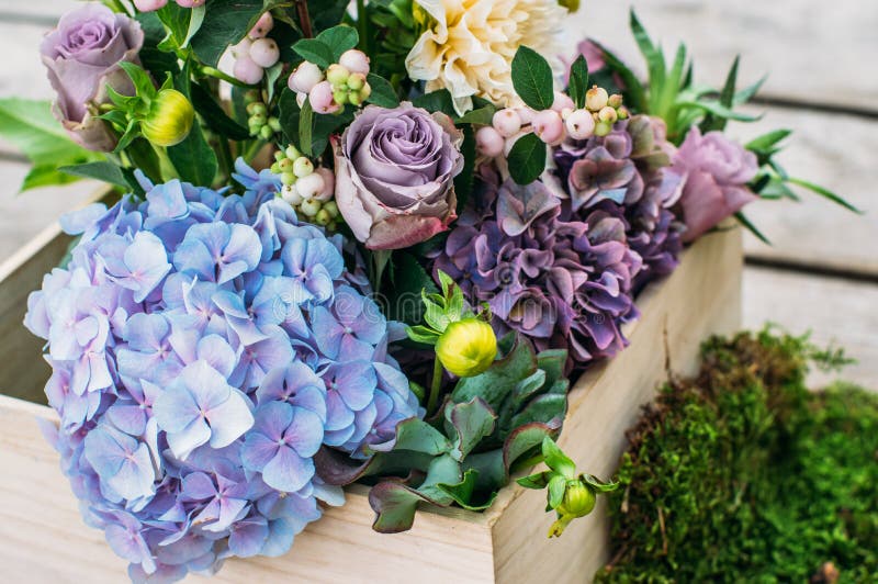 Natural Flowers Wedding Decoration Outdoors Stock Photo Image of