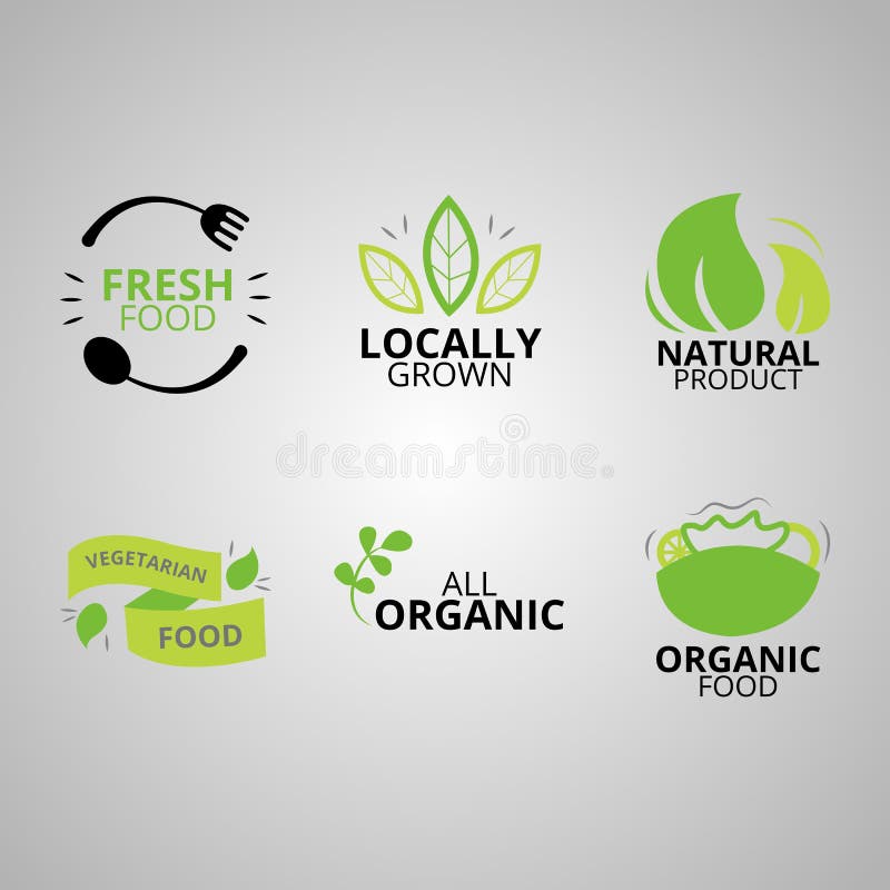 Natural Food Logo Natural Design Stock Vector Illustration Of Badge Foot