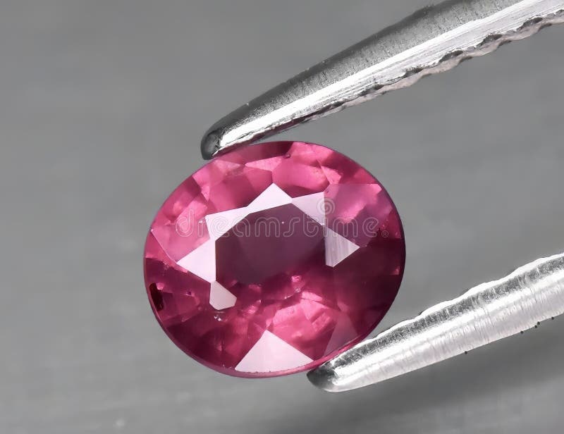 Natural gemstone pink sapphire isolated on white background royalty free stock image