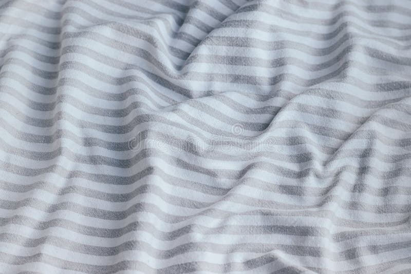 Natural Gray Striped Linen Fabric Texture. Rough Crumpled Burlap