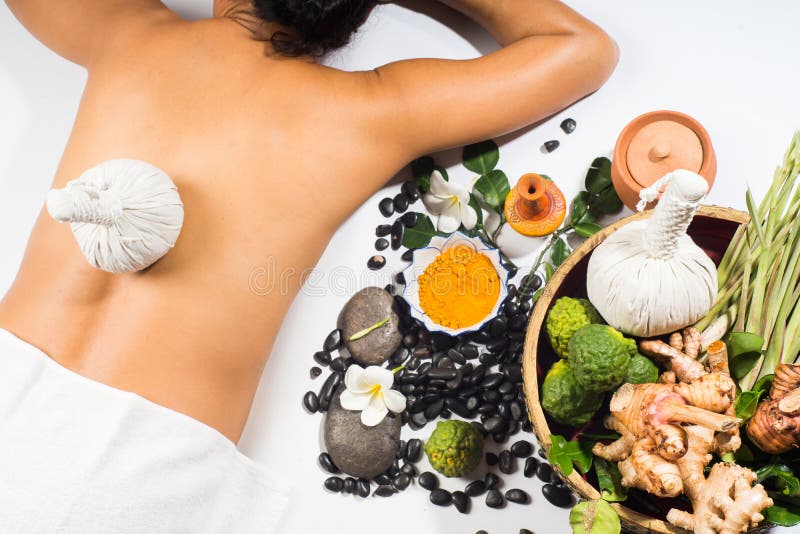 Natural herbs massage ball stock photo. Image of aroma 89885096